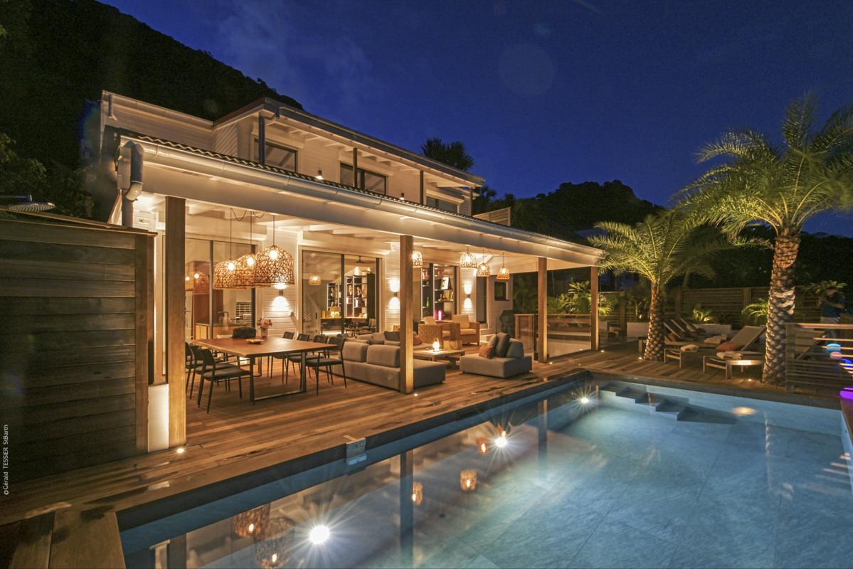 Location villa Anse des Cayes Saint Barthélémy_ Piscine Nuit - 39